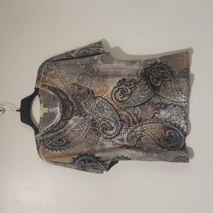 Women's Christopher & Banks knit short dolman sleeve embellished top